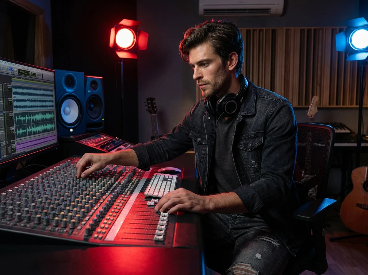 Veyron Jaxx in a recording session